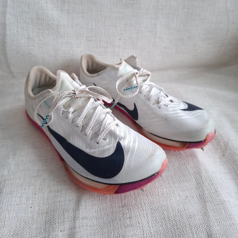 Nike Track Sprinting Spikes Air Zoom Maxfly 2 White Obsidian Mens 5.5 Womens 7